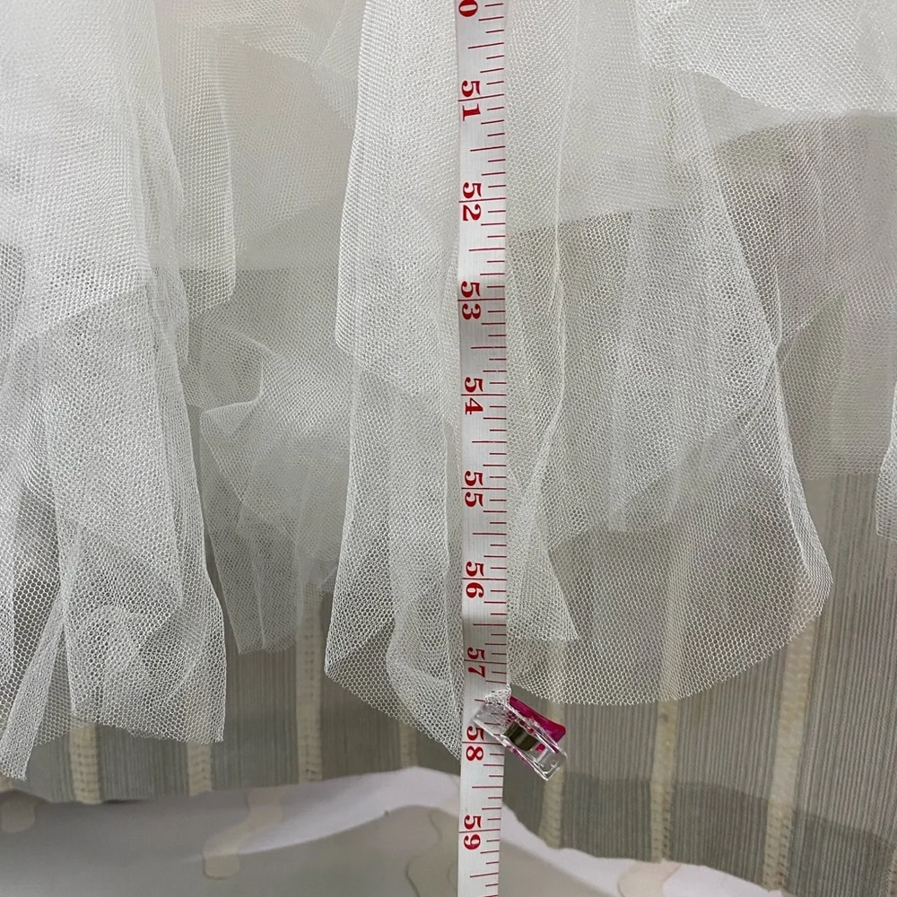 NWT Elegant Boho White Strapless Wedding Prom‎ Gown Flowy Layered Tulle Size S - Picture 6 of 14